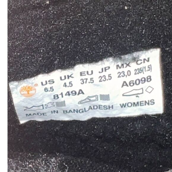 Timberland Boots Womens 6.5 Black Waterproof Roll Fold-Down Teddy Fleece 8149A‎ - Picture 4 of 12